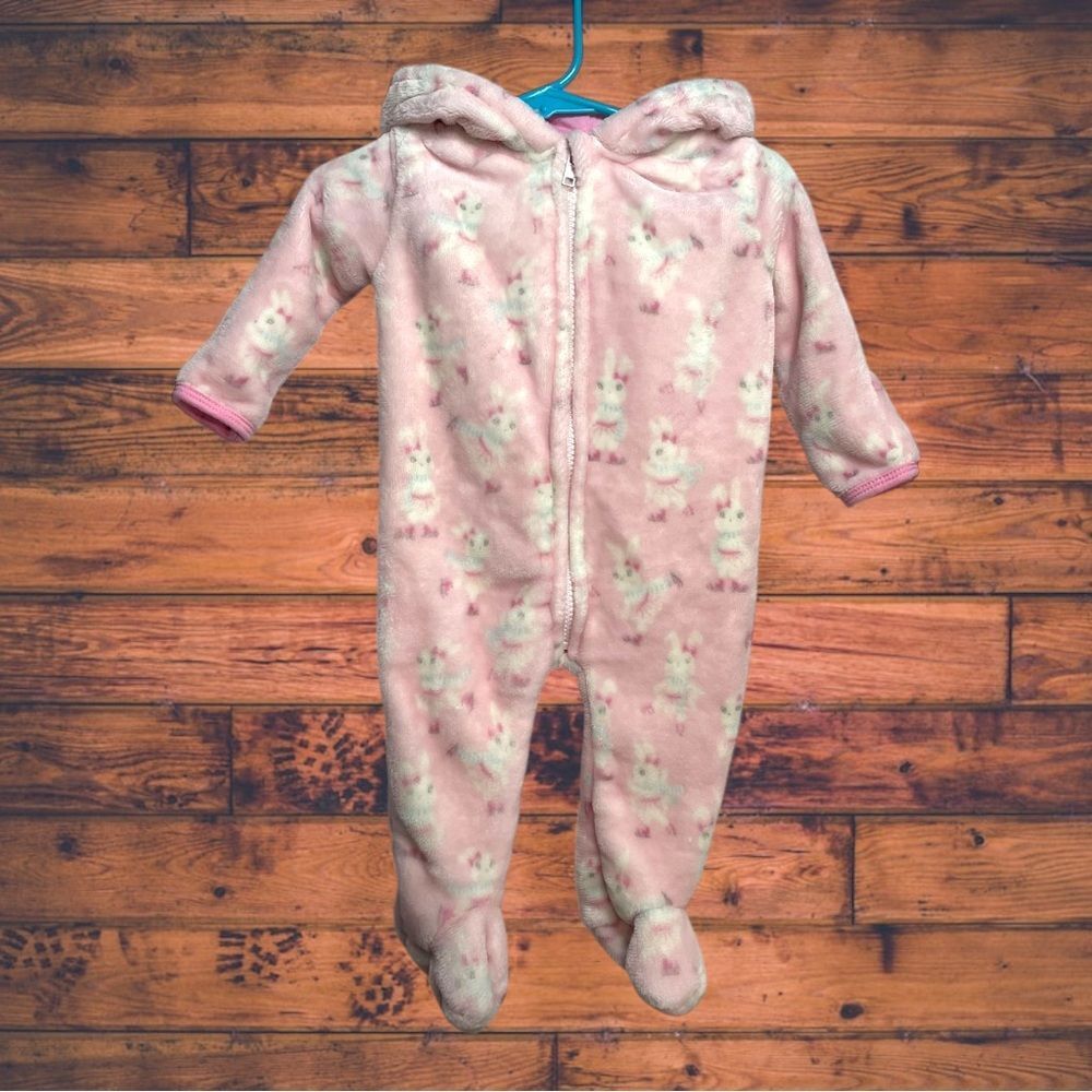 5 for $25🔥Penelope Mack Ballerina Bunny Fleece Jumpsuit Baby‎ 0-3M Footed